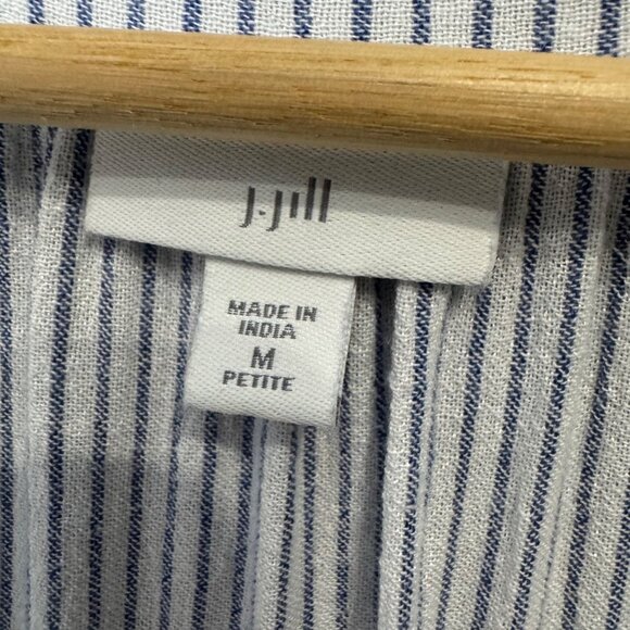 J. JILL ocean breeze striped embroidered dress size MP - Picture 6 of 9